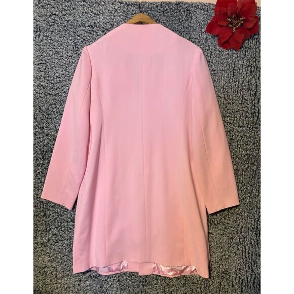 Women's Pink Floral Embroidered Open Jacket Size 14 - Picture 6 of 13
